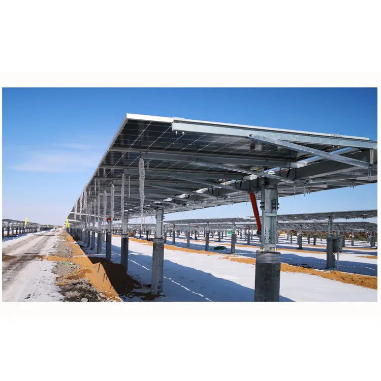 中国の工場から輸入した単軸太陽光電池追跡システム + 太陽光電池パネル自浄システム