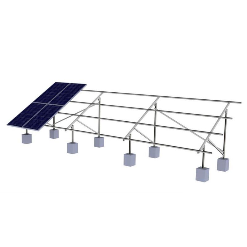 Durable Solar Panel Mounting Brackets Featuring Flexible Connection for Concrete Base Earth Ground and Slope Installations